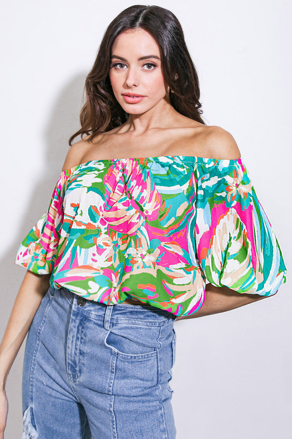 bring-good-energy-woven-top Flying Tomato-Sophia's StyleTOPS-1